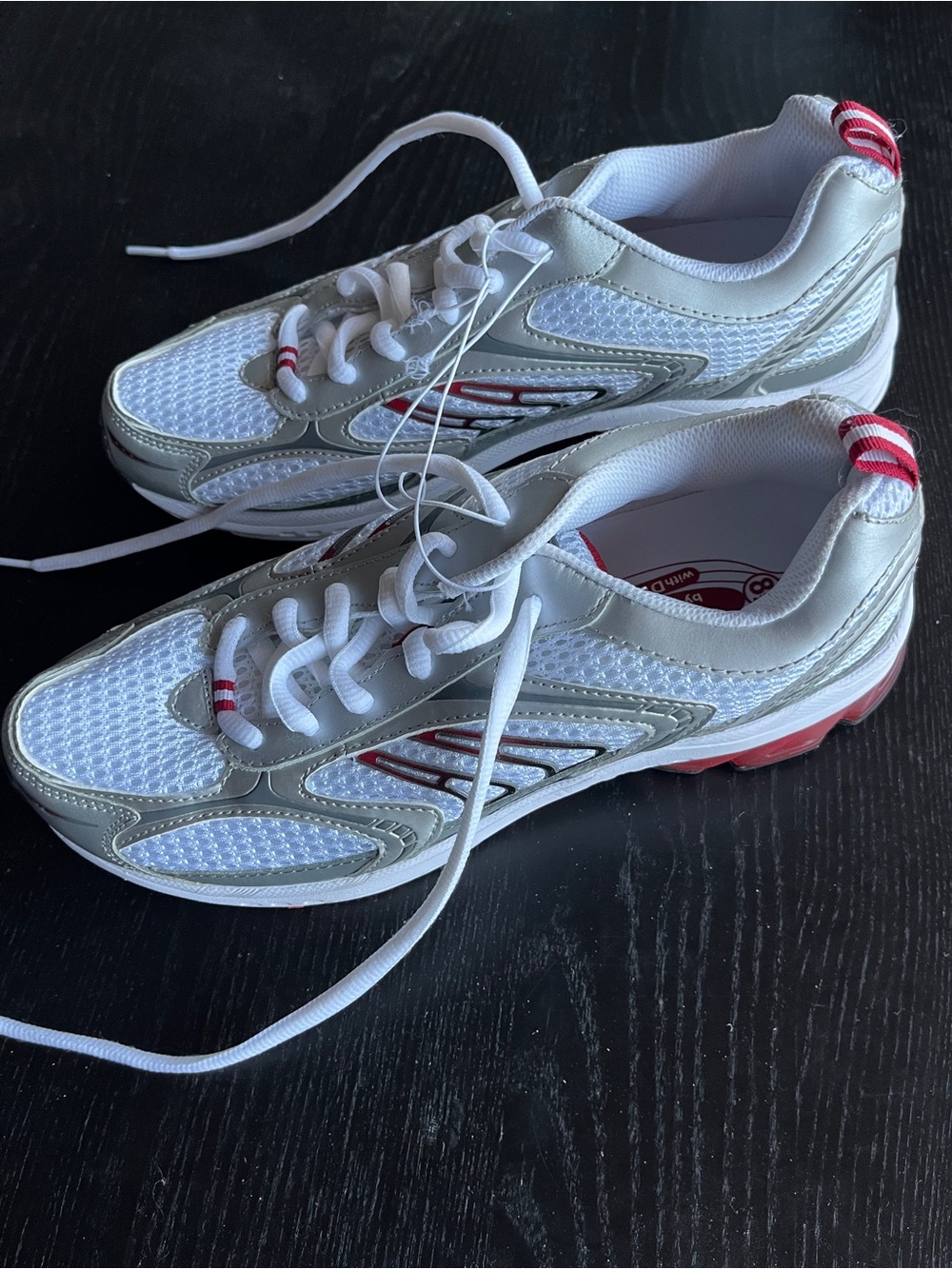 C9 by Champion Men's 8.5 White Silver Red Running Shoes Athletic Sneakers
